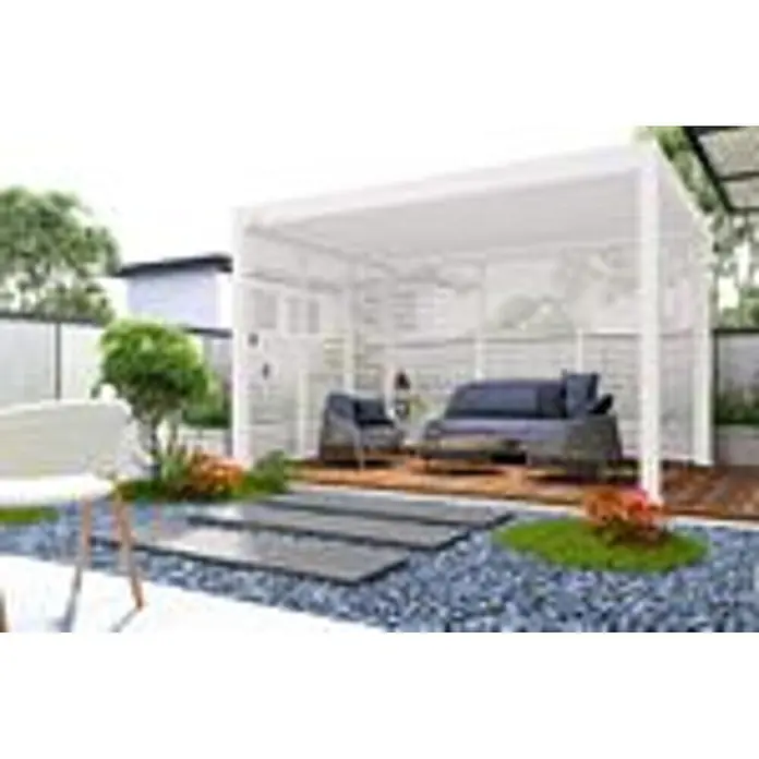 Weide Lamellenwand Horizontal Alu 83 cm x 6 cm x H 235 cm Weiss - 