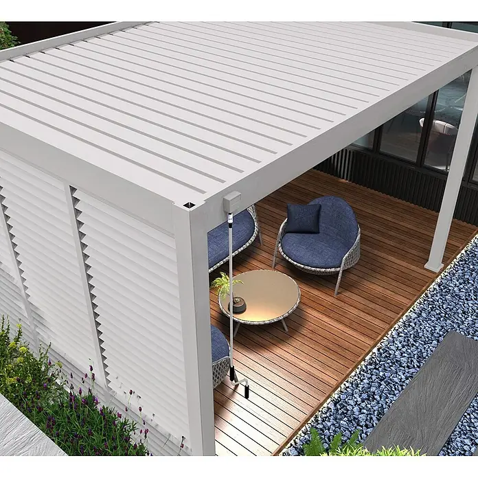 Weide Lamellenwand Horizontal Alu 83 cm x 6 cm x H 235 cm Weiss - 