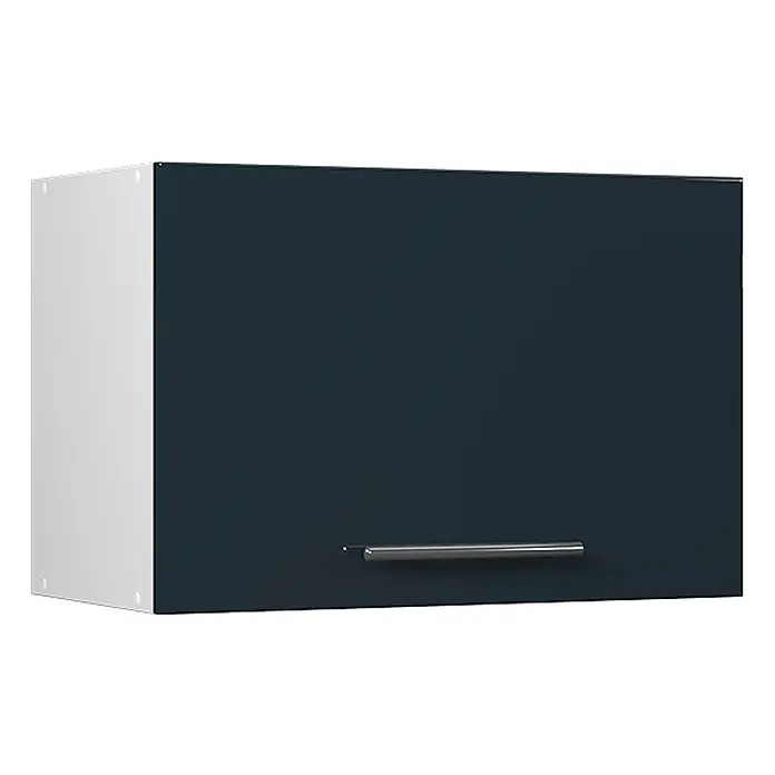 Hängeschrank Fame-Line 60 cm Dunkelblau Hochglanz Art.-Nr. 61537 -  - Dunkelblauer Hängeschrank mit weißer Seitenwand und silbernem Griff.