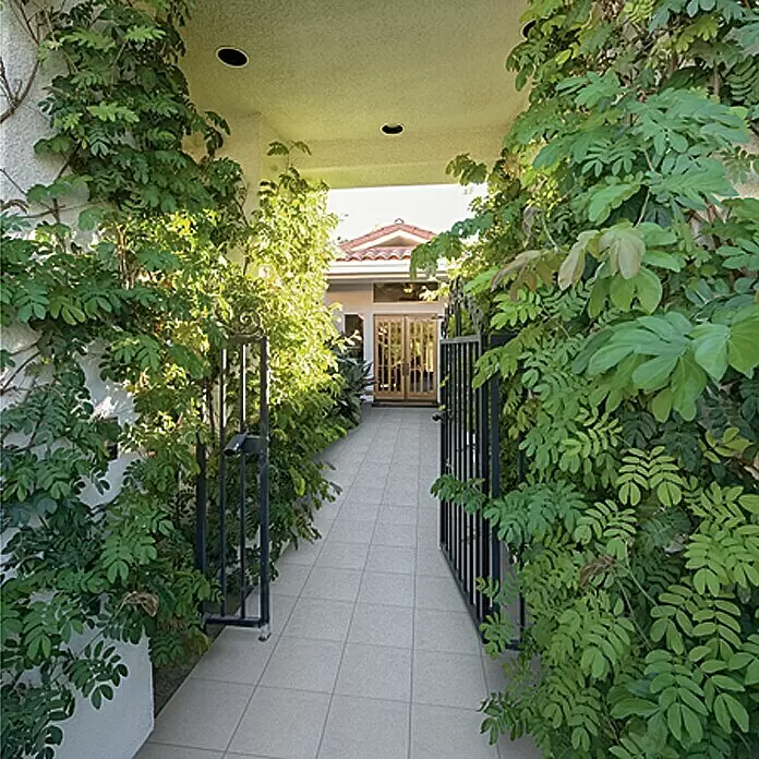 Terrassenplatte Pietra Serena - 40 x 60 x 4 cm, Granitgrau, Beton - Stimmungsaufnahme