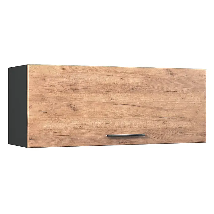 Hängeschrank Fame-Line 100 cm Goldkraft Eiche Art.-Nr. 61571 -  - Hängeschrank mit heller Holzdekorfront, dunkelgrauer Seitenwand und silbernem Griff.