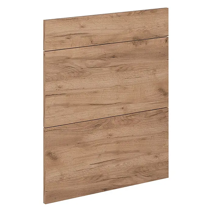 Küchenfront R-Line 59.6 cm Goldkraft Eiche Art.-Nr. 37470 -  - Hellebraune Holzplatte mit diagonalen Sektionen, ideal für Möbelfronten.
