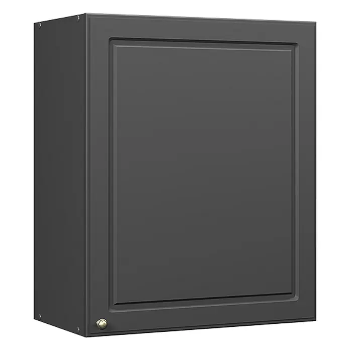 Hängeschrank Fame-Line 60 cm Anthrazit-Gold Landhaus Art.-Nr. 62842 -  - Dunkelgrauer Wandschrank mit vertiefter Paneeltür und einem kleinen goldenen Knauf.