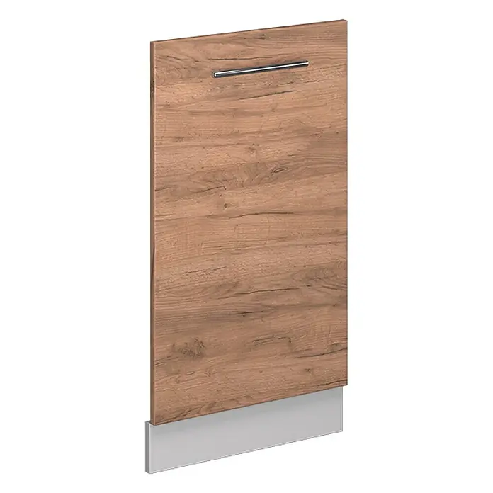 Geschirrspülblende Fame-Line 45 cm Goldkraft Eiche Art.-Nr. 54294 -  - Türfront in Holzoptik mit Griff und grauer Sockelleiste.
