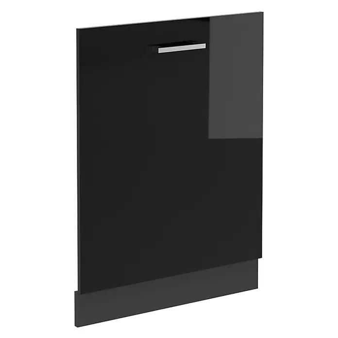 Geschirrspülblende R-Line 60 cm Schwarz Hochglanz Art.-Nr. 54476 -  - Glänzend schwarze Geschirrspülerblende mit integriertem silbernen Griff.