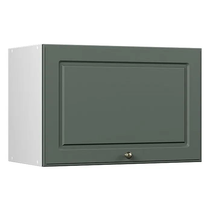 Hängeschrank Fame-Line 60 cm Grün-Gold Landhaus Art.-Nr. 61536 -  - Dunkelgrüner Hängeschrank mit Kassettentür und Messingknauf für die Küche.