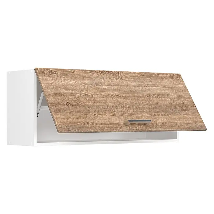 Hängeschrank R-Line 100 cm Sonoma Art.-Nr. 63155 -  - Weißer Hängeschrank mit nach oben öffnender Tür in heller Holzoptik.