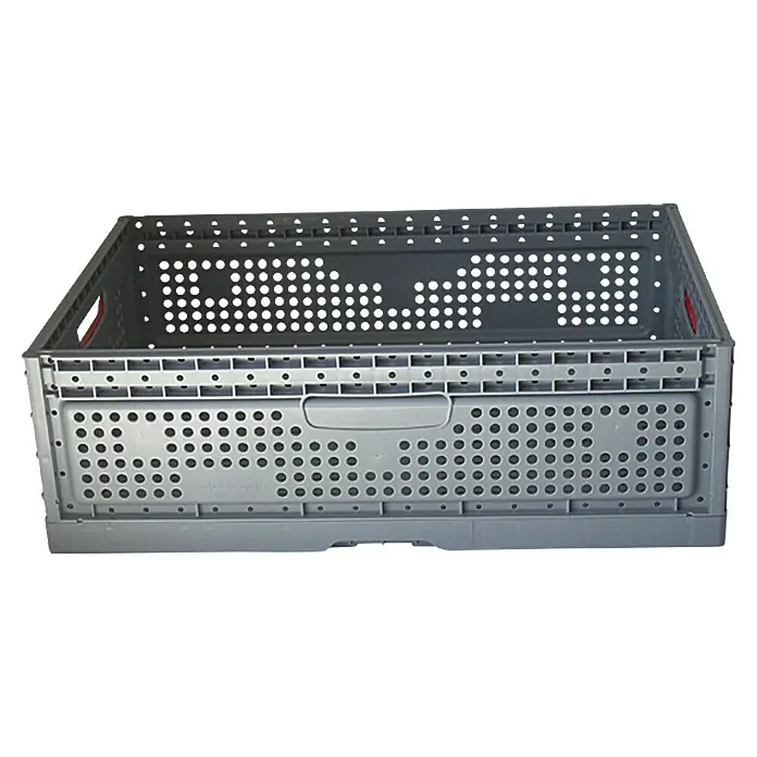 BAUHAUS Eurobox Faltbar - 39 l, L x B x H: 60 x 40 x 20 cm - Graue, zusammenklappbare Kunststoffbox mit Löchern für den Transport und die Lagerung. Praktisch und platzsparend.