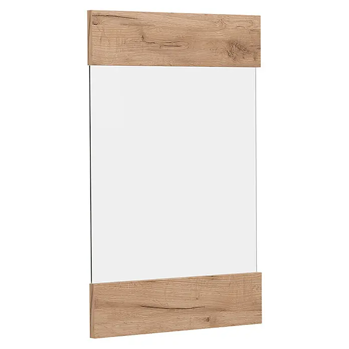 Küchenfront R-Line 39.6 cm Goldkraft Eiche Art.-Nr. 34865 -  - Rechteckiger Spiegel mit hellen Holzrahmen in Eichenoptik oben und unten.