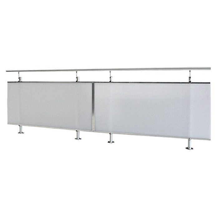 Treba Frewa Geländerset AF4 (Bodenmontage, Aluminium, Material Füllung: Acrylglas satiniert, Länge: 1.500 mm)