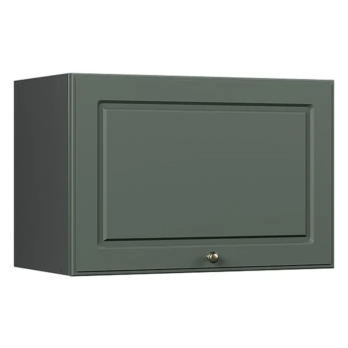 Hängeschrank Fame-Line 60 cm Grün-Gold Landhaus Art.-Nr. 61545 -  - Dunkelgrüner Küchenoberschrank mit Kassettenfront und Messingknauf.