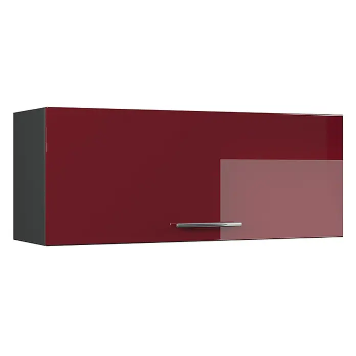 Hängeschrank Fame-Line 100 cm Bordeaux Hochglanz Art.-Nr. 61574 -  - Hängeschrank mit glänzender bordeauxroter und rotbrauner Front, grauer Seite und Chromgriff.
