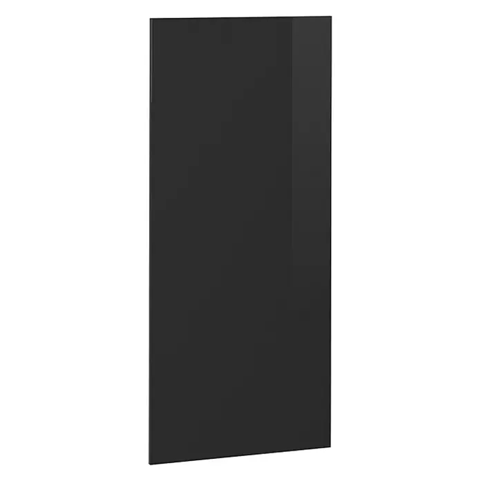 Küchenfront R-Line 59.6 cm Schwarz Hochglanz Art.-Nr. 40927 -  - Dunkelgraue, hochglänzende rechteckige Schranktürfront.