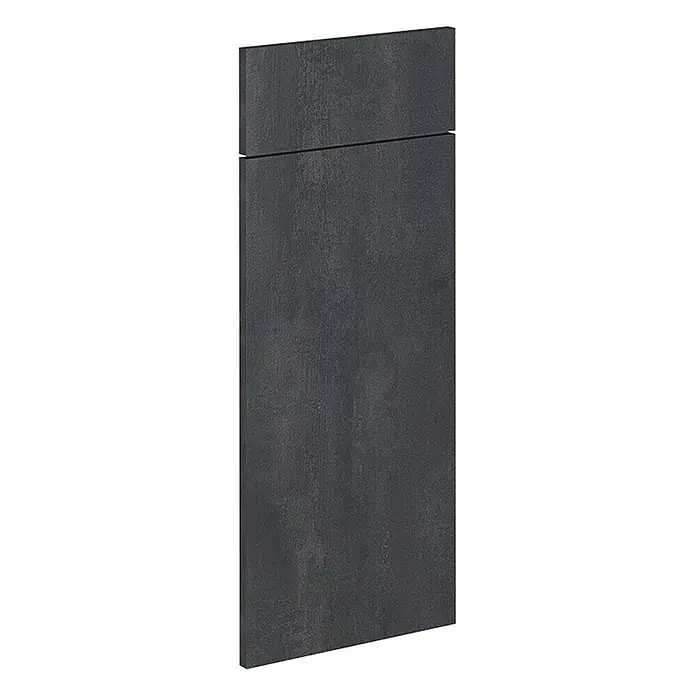 Küchenfront R-Line 29.6 cm Schwarz Beton Art.-Nr. 42833 -  - Dunkelgraue, texturierte, griffflose Schranktür oder Schubladenfront.