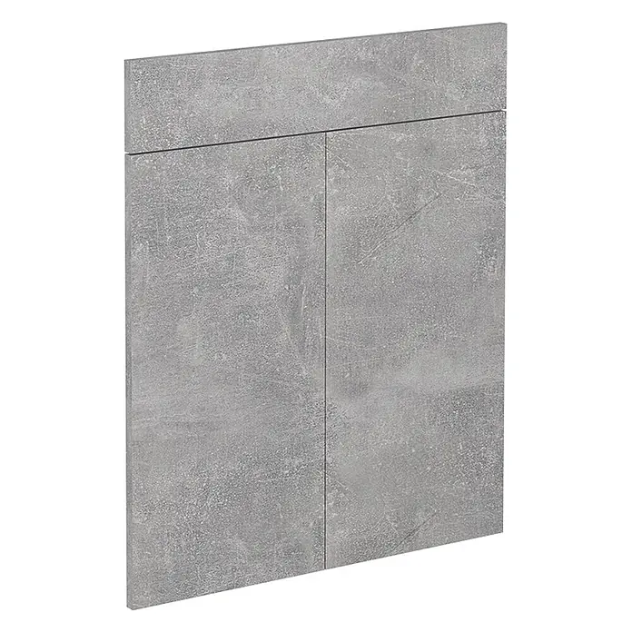 Küchenfront R-Line 59.6 cm Beton Art.-Nr. 30208 -  - Graue Schrankfront in Betonoptik mit zwei Türen und einer oberen Schubladenblende.