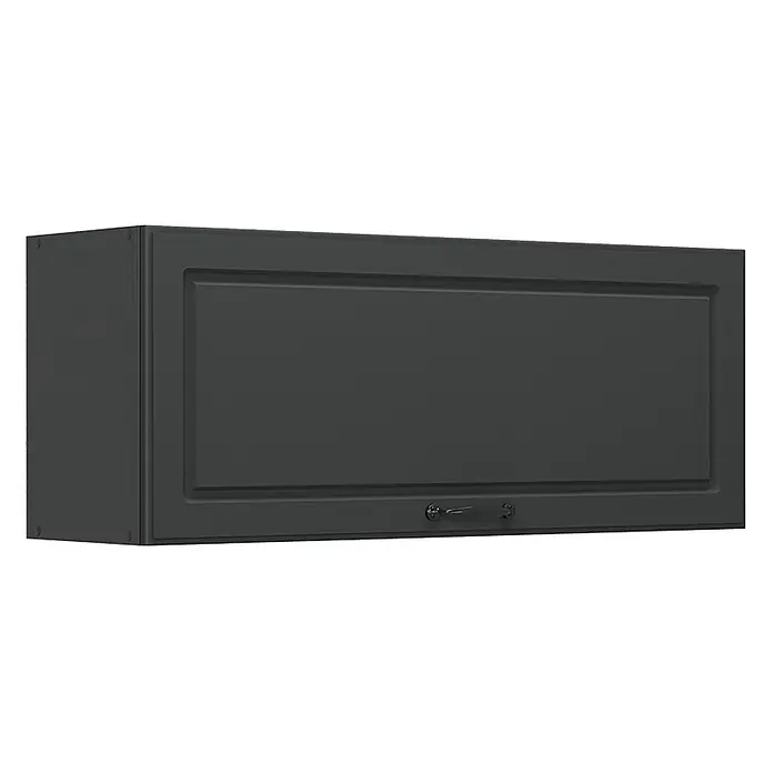 Hängeschrank R-Line 100 cm Anthrazit Landhaus Art.-Nr. 63159 -  - Dunkelgrauer Wandschrank mit rechteckiger Tür, Kassettenfront und kleinem dunklem Griff.