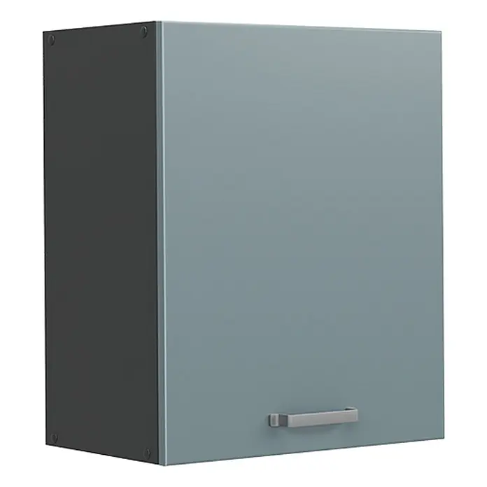 Hängeschrank R-Line 50 cm Blau-Grau Art.-Nr. 70040 -  - Graublauer Hängeschrank mit dunkelgrauen Seiten und silbernem Griff.