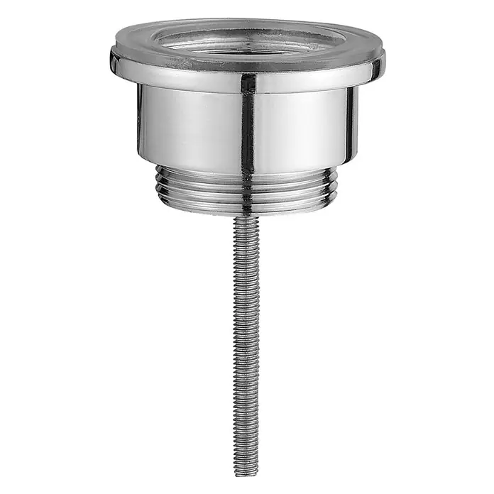 LOMAZOO Waschbecken-Abflussstopfen Clickwaste 42 mm Chrom -  - Verchromtes Spülenablauf-Ablaufteil mit klarer Dichtung und langer Gewindestange.