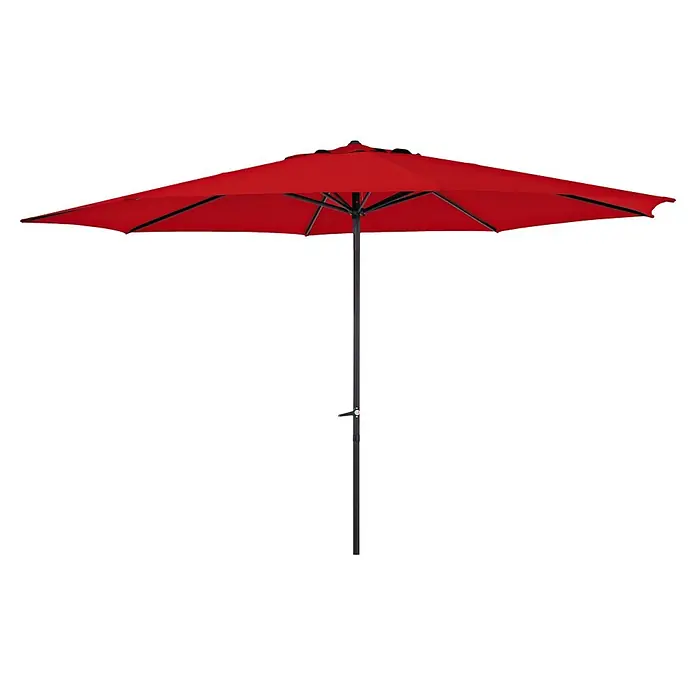 Sunfun Marktschirm Trentino II - Chili, Durchmesser Bespannung: 400 cm - Roter Gartenschirm mit schwarzem Ständer bietet Schatten und Schutz vor der Sonne. Ideal für Terrasse oder Garten.