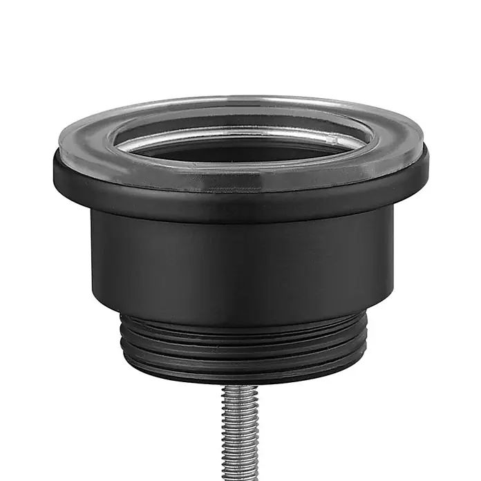 LOMAZOO Waschbecken-Abflussstopfen Clickwaste 42 mm Schwarz matt -  - Schwarzer Spülbeckenablauf mit transparentem Dichtungsring und Gewindeschraube.