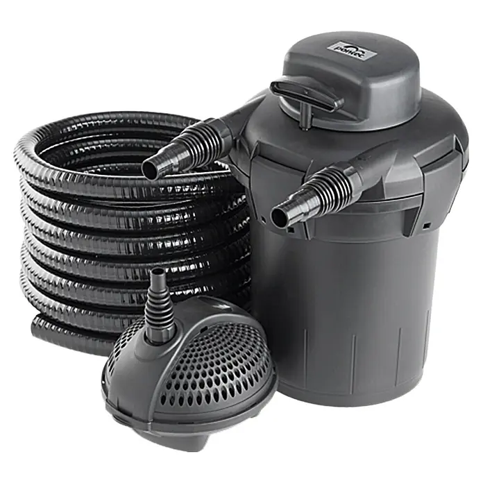 Neptun Classic Druckfilter NCTF-O 5000 - 25 W, Teichgröße: 5 m³, Leistung UVC-Klärer: 7 W - Teichfilter-Set von Pontec mit Pumpe und Schlauch, ideal für sauberes Teichwasser und einfache Installation.