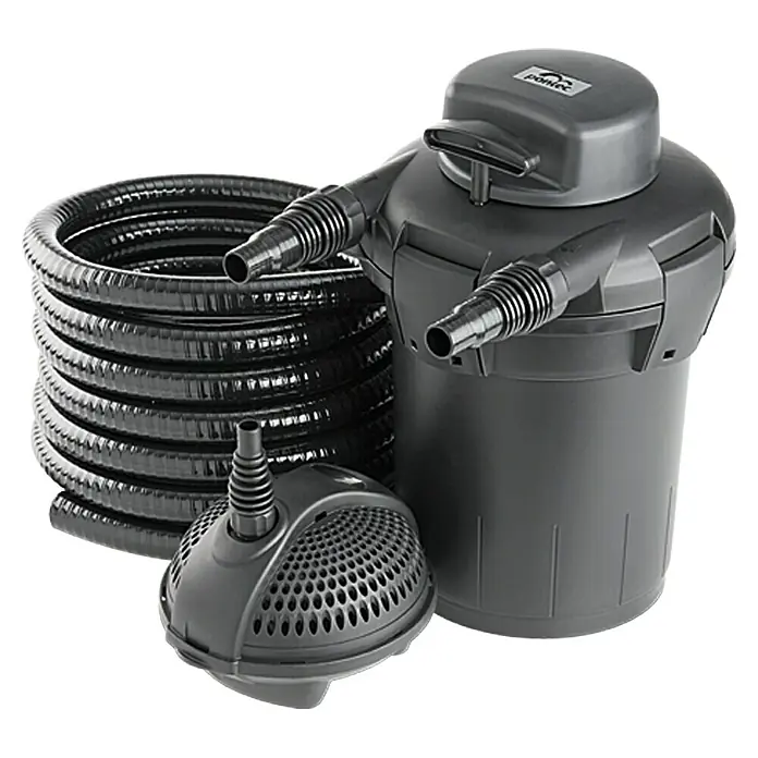 Neptun Classic Druckfilter NCTF-O 5000 - 25 W, Teichgröße: 5 m³, Leistung UVC-Klärer: 7 W - Teichfilter-Set von Pontec mit Pumpe und Schlauch, ideal für sauberes Teichwasser und einfache Installation.