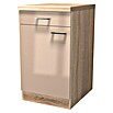 Flex-Well Palma Unterschrank (57 x 50 x 86 cm, Dekor Front: Kaschmir Glanz, Dekor Korpus: Sonoma Eiche (außen))