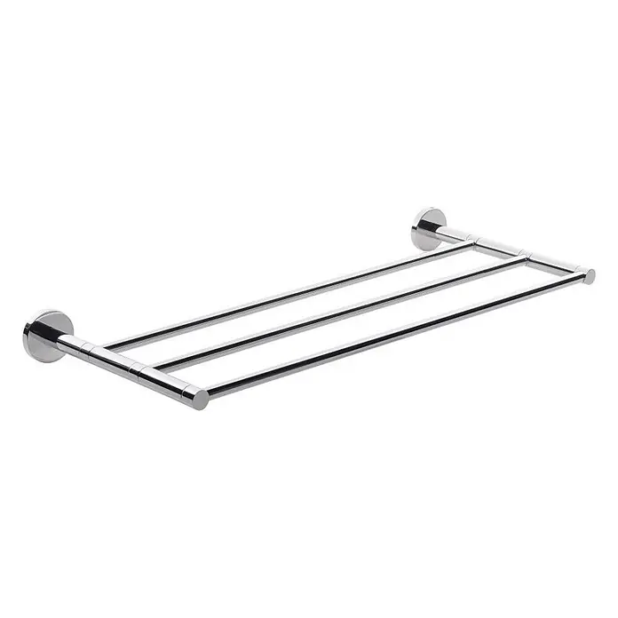 KV Verchromte Handtuchablage aus Edelstahl | Giacarta -  - Dreistabiger Handtuchhalter aus poliertem Chrom zur Wandmontage.