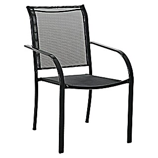 Sunfun Vrtna stolica Lea (Š x D x V: 66 x 56 x 86 cm, Crne boje, Mogu se slagati jedni na druge)