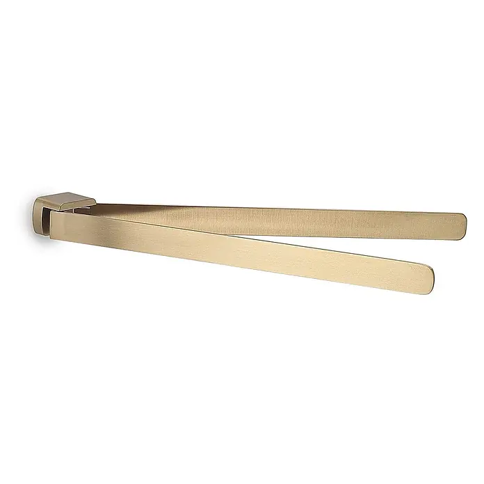KV Schwenkbarer Handtuchhalter Wandmontage mattgold | Palazzo -  - Gebürsteter goldfarbener Metall-Handtuchhalter mit zwei schwenkbaren Armen an einer quadratischen Basis.