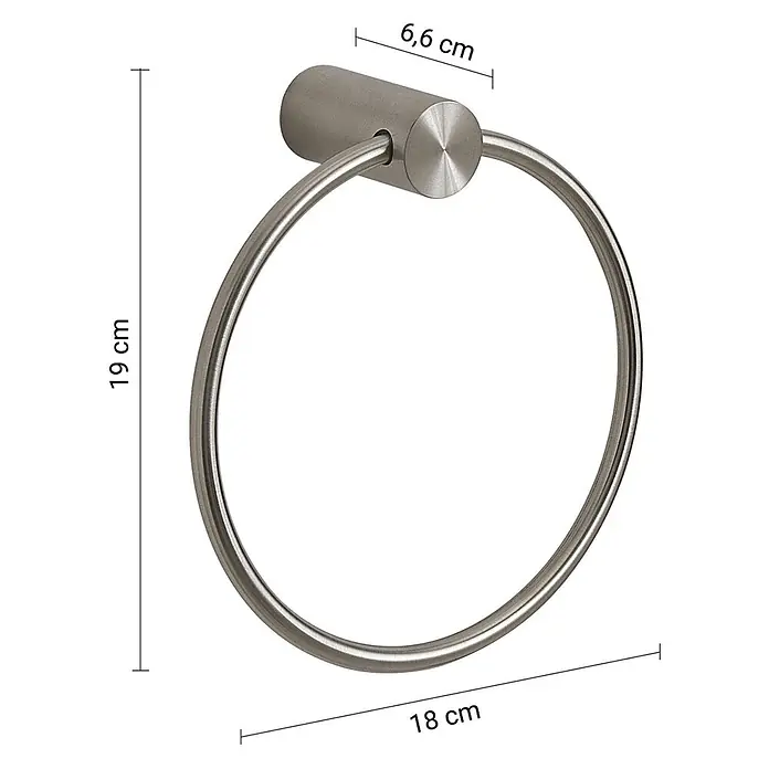 KV Handtuchring aus gebürstetem Edelstahl | Aloe -  - Gebürsteter Edelstahl-Handtuchring, ein matt silber-graues Badaccessoire.
