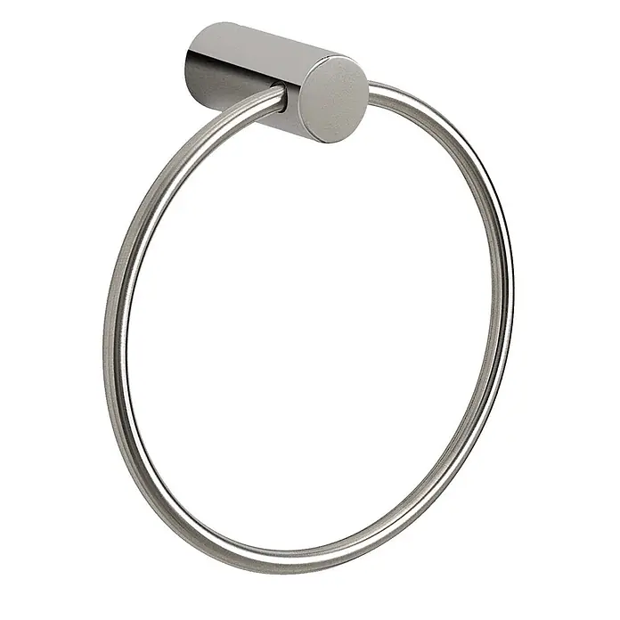 KV Handtuchhalter Ring aus glänzendem Edelstahl | Aloe -  - Gebürsteter Metall-Handtuchring mit rundem Bügel und zylindrischer Wandhalterung.