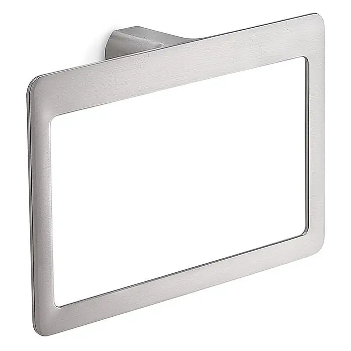 KV Wand-Handtuchring gebürstet aus Messing und Edelstahl | Palazzo -  - Rechteckiger Handtuchhalter aus gebürstetem Metall zur Wandmontage.