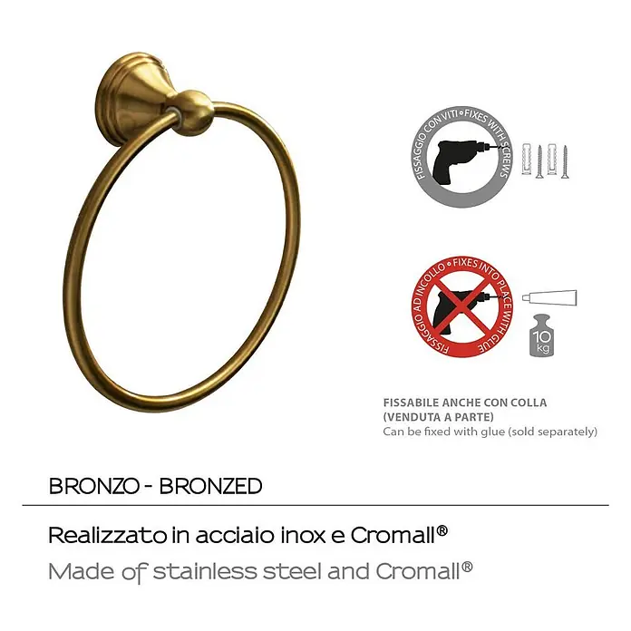 KV Edelstahl Handtuchring in Bronze ausführung | Rosa -  - Bronzefarbener Handtuchring aus Edelstahl und Cromall®.
