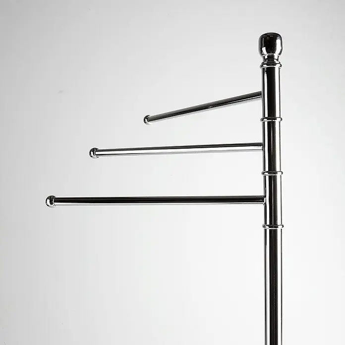 KV Dreiarmiger Handtuchständer aus Edelstahl, schwenkbar -  - Verchromter Handtuchhalter mit drei schwenkbaren Armen.