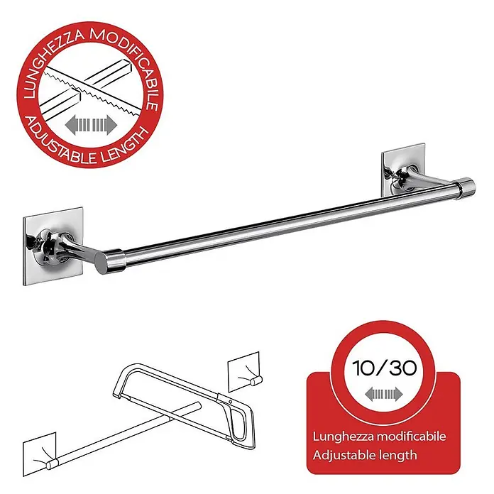 KV Handtuchalter aus verchromten Messing, verstellbar | Mimosa -  - Verchromte, längenverstellbare Handtuchstange.