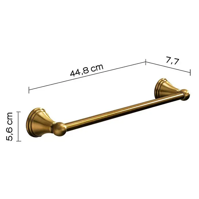 KV 45cm breite Handtuchstange Bronzeoptik | Rosa -  - Handtuchstange aus Altmessing, Maße: 44,8 cm Länge, 5,6 cm Höhe.