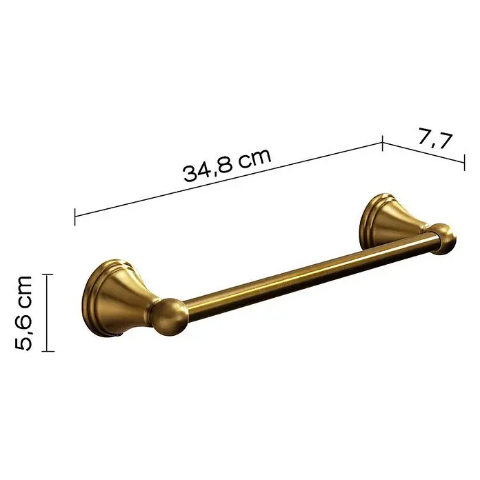 KV Handtuchstange aus Edelstahl in Bronze ausführung | Rosa -  - Antik-Messing Handtuchstange mit dekorativen Wandhalterungen an beiden Enden.