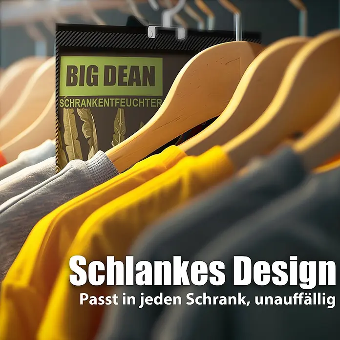 BigDean Luftentfeuchter-Set 20Stk, Merhfarbig -  - Big Dean Schrankentfeuchter mit schlankem Design, hängt unauffällig zwischen Kleiderbügeln im Schrank.