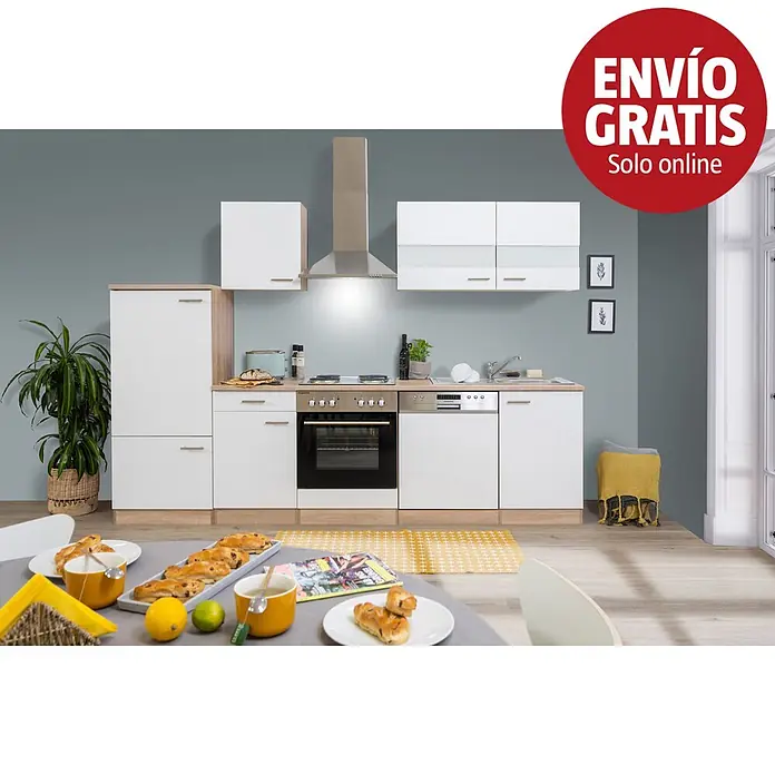 Respekta Cocina modular completa Merle - Ancho: 280 cm, Blanco, Sin electrodomésticos - Imagen de campaña