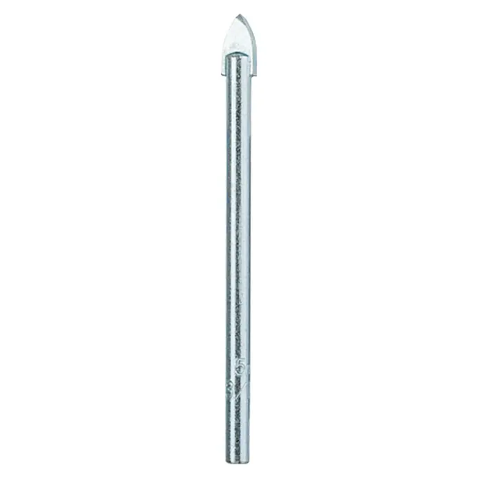 Craftomat Glasbohrer - Durchmesser Bohrer: 4 mm, Länge: 64 mm - Glasbohrer mit silbernem Schaft und spitzer Spitze, ideal für präzise Bohrungen in Glas und Keramik.