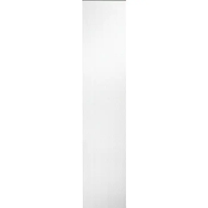 Expo Ambiente Flächenvorhang Mesh - 60 x 300 cm, Weiß, 100 % Polyester - Ein rechteckiges, weißes Paneel mit einer grauen Leiste oben, ideal für moderne Möbeldesigns und Innenausstattung.