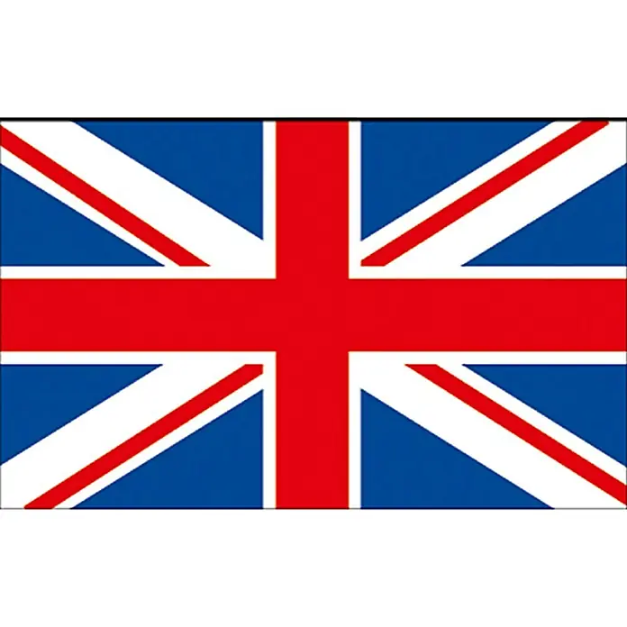 FlaggeGroßbritannien, 30 x 20 cm, Spunpolyester - Die Flagge des Vereinigten Königreichs, auch bekannt als Union Jack, mit ihren charakteristischen roten und weißen Kreuzen auf blauem Grund.