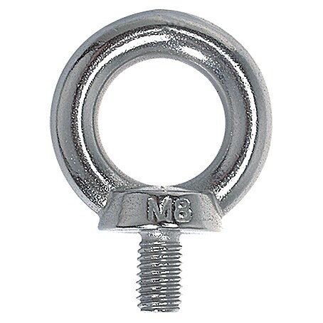 Marinetech Ringschraube (M 8, Innendurchmesser: 20 mm, Edelstahl, Silber)