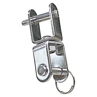 Dubbele oogwartel (Lengte: 4,7 cm, Gaffel-gaffel, Roestvrij staal, A2, Vlak)