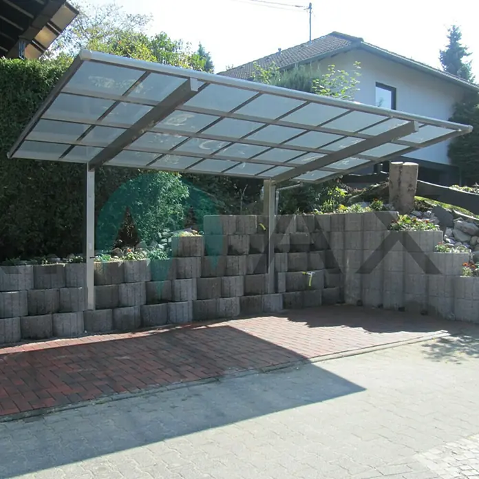 Ximax Carport LINEA 80 - Außenmaß inkl. Dachüberstand (B x T): 2,73 x 4,95 m, Einzelcarport, Edelstahloptik - Carport mit Überdachung und Stahlrahmen für zusätzlichen Schutz vor Witterungseinflüssen. Ideal für PKW oder als Unterstand.