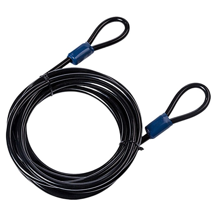2x Schlaufenkabel 100 Cm – Stahlseil 6mm Mit Ösen, Schwarze Kunststoffummantelung, Für Fahrrad & Anhänger