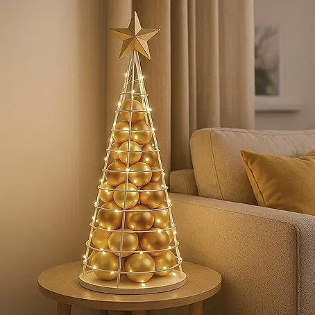 Mendler Deko-Weihnachtsbaum HWC-O91 Metall 90cm - weiß
