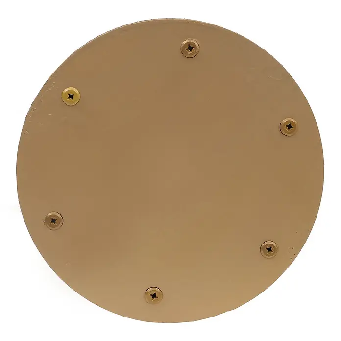 Mendler Deko-Weihnachtsbaum HWC-O91 Metall 60cm - goldfarben -  - Runde, beige Abdeckplatte mit sechs messingfarbenen Schrauben.