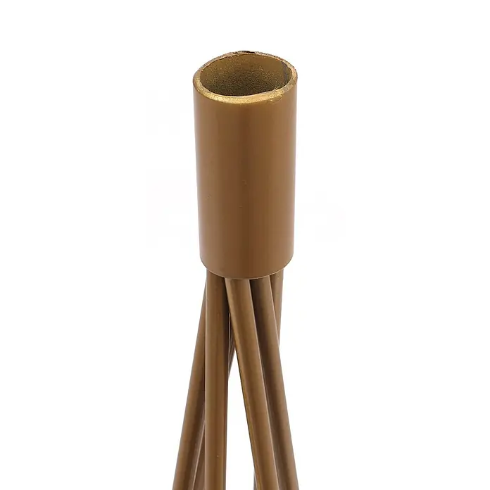 Mendler Deko-Weihnachtsbaum HWC-O91 Metall 60cm - goldfarben -  - Goldfarbenes Metallteil mit zylindrischer Öffnung und zusammenlaufenden Stäben.